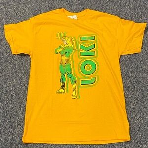 NWT Men's Marvel Loki Short Sleeve Graphic T-Shirt - Gold Medium